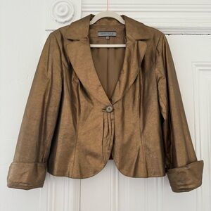 Anne Klein Women's Shimmering Bronze leather Blazer